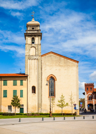 St Anthony Abbey is a catholic church near the Piazza Vittorio Emanuele square in the centre of Pisa city in Tuscany, Italyの写真素材
