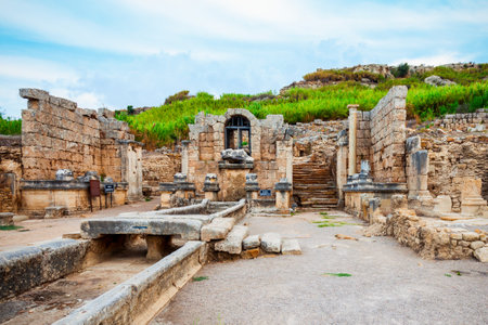 Perge was an ancient Anatolian city, now located near the Antalya city in Turkeyの写真素材