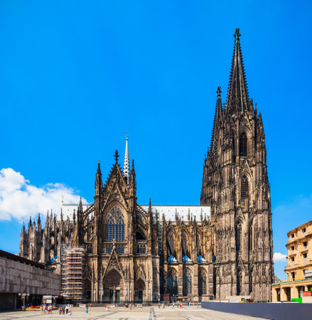 Cologne Cathedral is the main catholic church in Cologne city in Germanyの写真素材
