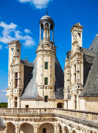 Chateau de Chambord is the largest castle in the Loire valley, Franceの写真素材