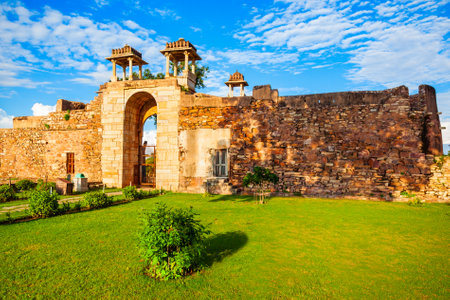 Rana Ratan Palace in Chittor Fort in Chittorgarh city, Rajasthan state of Indiaの写真素材