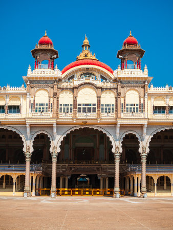 Mysore Palace is a historical palace and a royal residence at Mysore in Indiaの写真素材