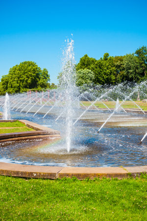 Nordpark is a public green area in the Stockum district in Dusseldorf city in Germanyの写真素材