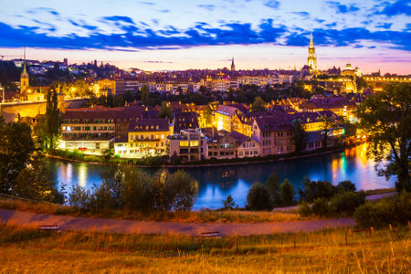 Bern city aerial panoramic view. Bern is the capital of Switzerland.の写真素材