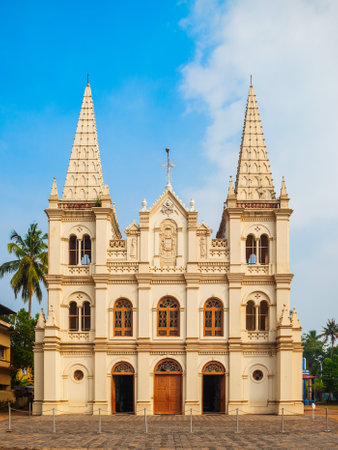 Santa Cruz Basilica or Roman Catholic Diocese of Cochin church located in Fort Kochi in Cochin, Indiaの写真素材
