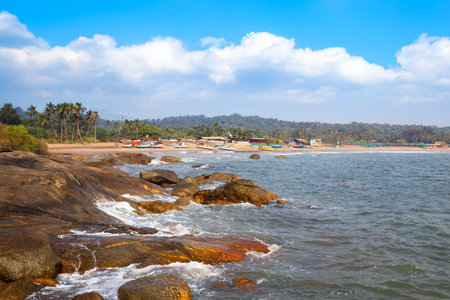 Beauty Agonda Beach. Agonda Beach is a public beach located near the famous Palolem beach in South Goa in India.の写真素材