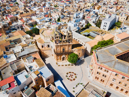 Chiesa di Santa Veneranda or Saint Venera Church aerial panoramic view. Mazara del Vallo is a city in the province of Trapani, Sicily in Italy.の写真素材