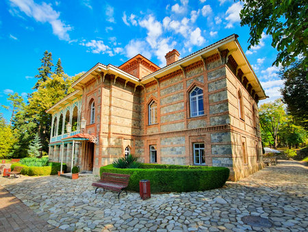 Alexander Chavchavadze historic house museum or Tsinandali residence is located in Tsinandali village in Kakheti, Georgiaの写真素材