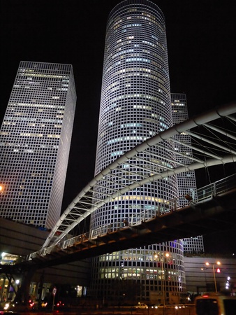 attractive tower at nightの写真素材