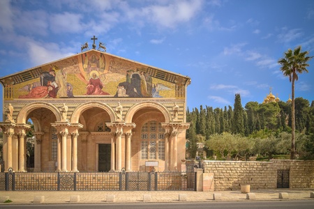 Temple with columns in Jerusalemの写真素材