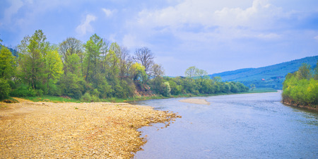 Rapid River in the Carpathian Mountains, Ukraine.の写真素材