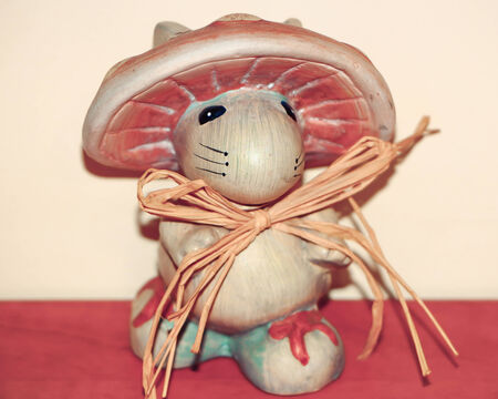 souvenir. mouse with the fungus on the headの写真素材