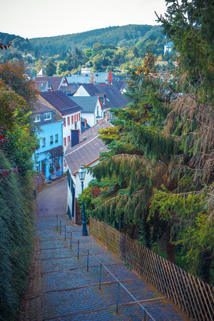 City Monschau in Westphalia is located in a picturesque location in the Eifel mountains on the river Ruhrの写真素材