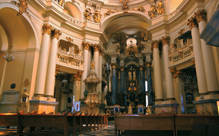 Interior of the Dominican church in Lviv, Western Ukraine. This building was created in 1749.のeditorial素材