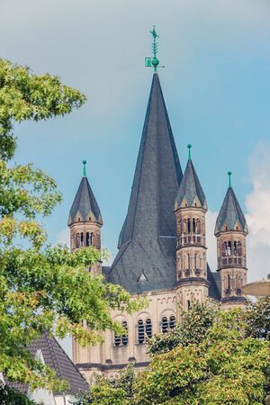 church of Gross St. Martin in Cologne, Germanyの写真素材
