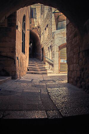 Stone streets of the ancient city. Jerusalem. Israel.の写真素材