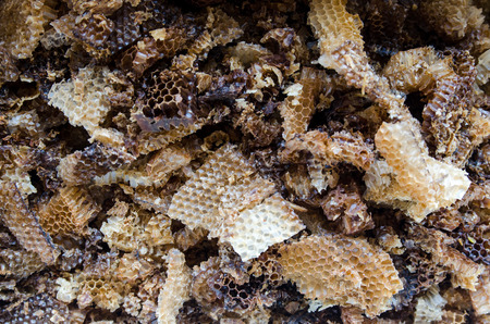 Old beeswax for meltingの写真素材