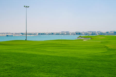 luxury green golf fieldの写真素材