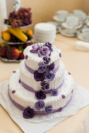 Great tasty fresh wedding cakeの写真素材