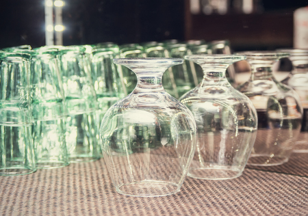 Glasses on the barの写真素材