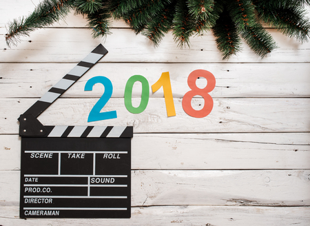 2018 new year clapperboardの写真素材