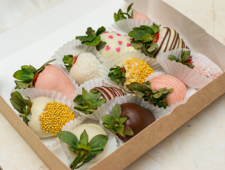 strawberry in chocolateの写真素材