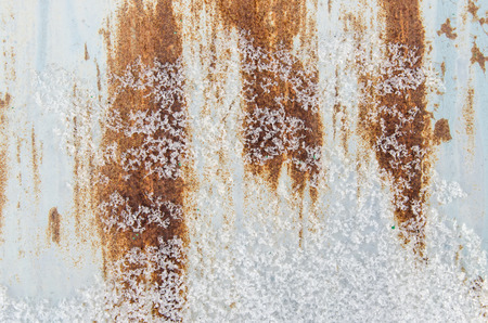 texture of rust with snowflakes