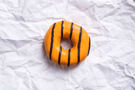 Three donuts on white background