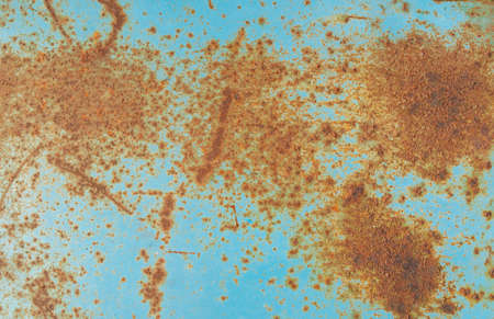 Texture of rusty old blue metal sheet