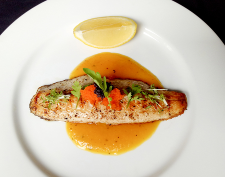 Grilled Royal Project Trout with a Balsamic Sauce.