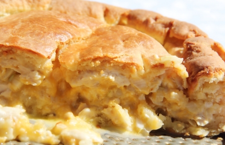 Delicious chicken pie with cheeseの写真素材
