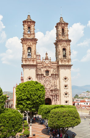 The 18th-century Baroque Church of Santa Prisco in Taxco, Guerreroの写真素材