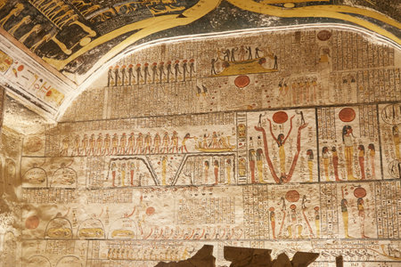 The Colorful Tomb of Ramesses VI in Luxorの写真素材