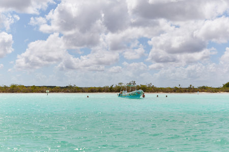 Beautiful Bacalar, most known for its stunning Lagoon of Seven Colors, is located in souther Quintana Roo, Mexicoの写真素材