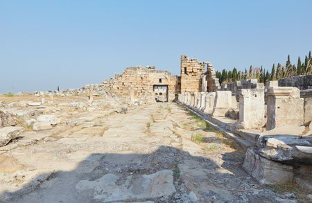 Frontinus Street, the Main Street of Ancient Hierapolisの写真素材