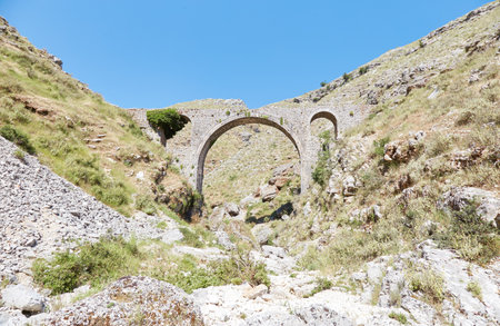 The Ali Pasha Bridge Outside of Gjirokaster, Albaniaの写真素材