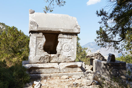The unique necropolis of Termessos Ancient Cityの写真素材