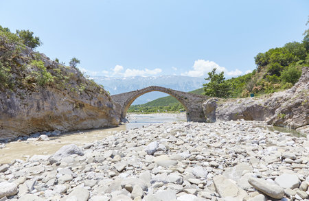 The Banje Thermal Springs of Permet, home to an ancient Ottoman bridgeの写真素材