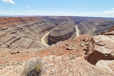 The incredible Goosenecks State Park in Utahの写真素材