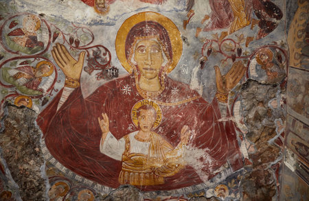 The stunning Sumela Monastery in the eastern Turkish province of Trabzonの写真素材