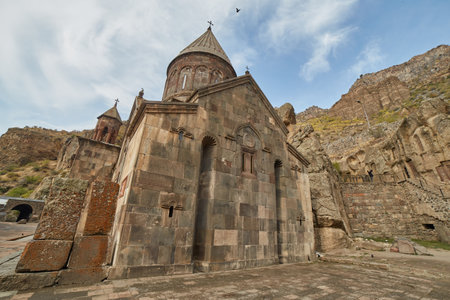 The mysterious carved Geghard Monastery in Armeniaの写真素材
