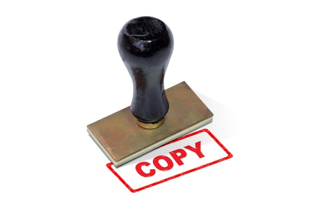 Stamp pad form Copy Red small on white backgroundの写真素材