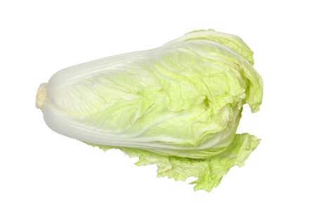 Lettuce leaf vegetable isolated on white background with pathの写真素材