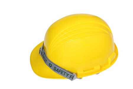 helmet of constructor isolated on white backgroundの写真素材