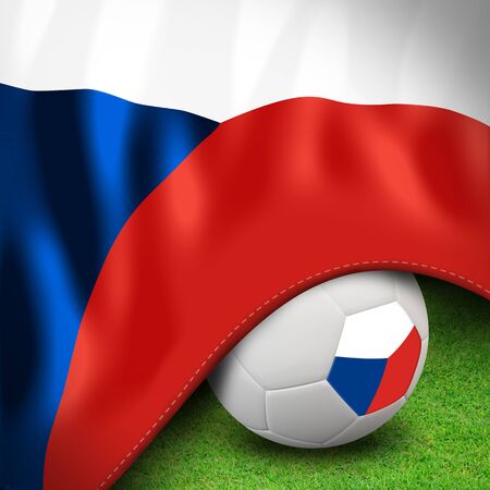 Soccer ball and flag euro Czech Republicの写真素材