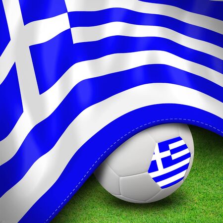 Soccer ball and flag euro greeceの写真素材