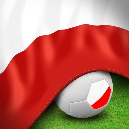 Soccer ball and flag euro polandの写真素材