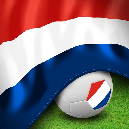 Soccer ball and flag euro netherlandsの写真素材