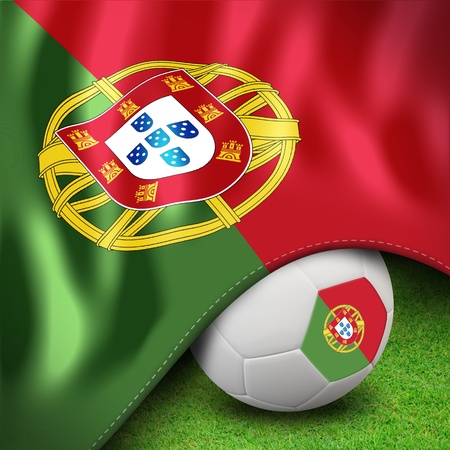 Soccer ball and flag euro portugalの写真素材