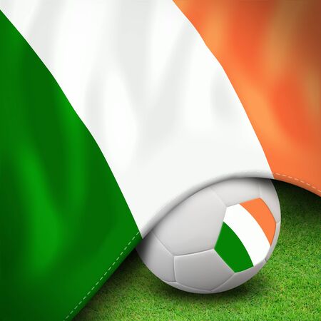 Soccer ball and flag euro irelandの写真素材